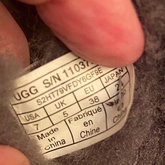 UGG CLASSIC GALAXY BLING SHORT BAILEY BOW CHARCOAL SUEDE BOOTS Size 7 - Picture 7 of 7